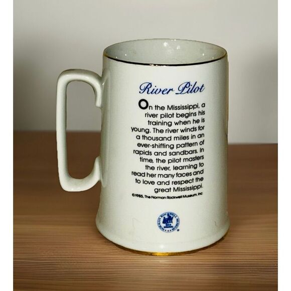 Vintage Set Of 4 Norman Rockwell Museum Tankard Mugs Seafarers Collection - Picture 7 of 10